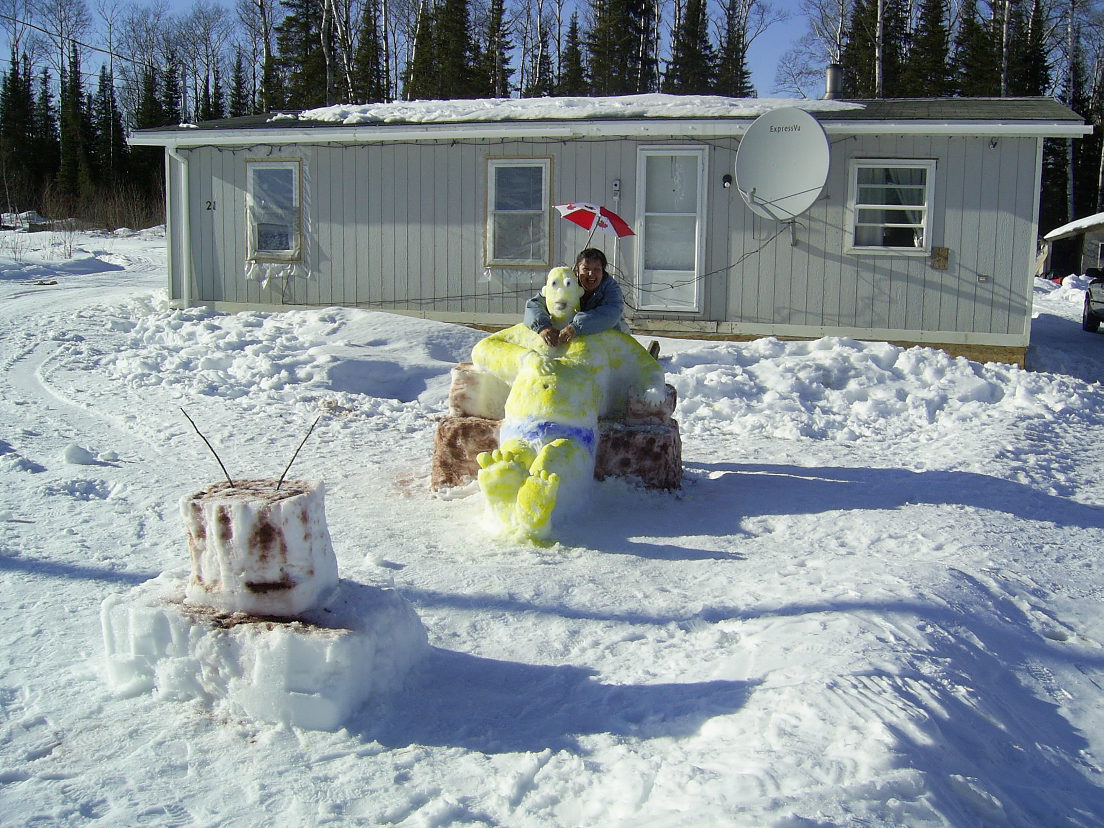 Homer on his couch and watchin the tube.. done by Jerry, Laura Anishinabie. First Place Winners $260.00