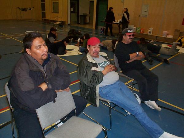 The one on the right is the famous Chimo of Keewaywin, and with him is Lester and Raymond.