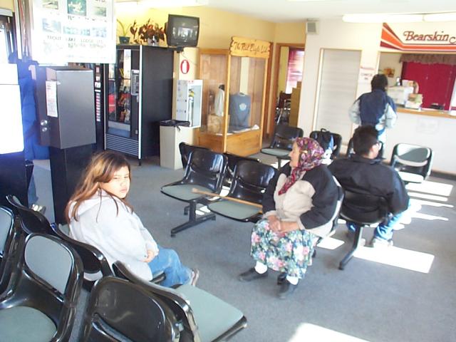 Now we are waiting in the terminal for the Keewaytinook medical person to take us to our medical appointment. We just arrived in