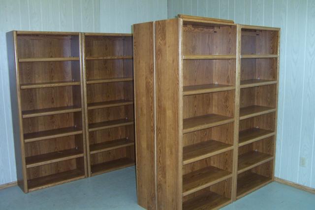 this is our new space at the community hall, our shelves