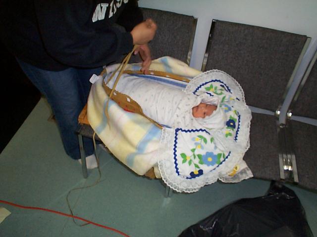 here we have to make sure the baby is comfortable. and to make sure they are nice and snug so they dont slide around inside.