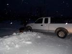 heres the truck that took them to the winter road site
