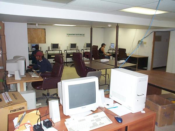 And here we have a picture of all the space being covered with computers and equipments.