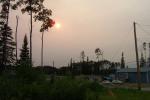 The sun as u can see is blocked out by the smoke. We had to evacuate the elderly and the babies cause of the smoke which descene