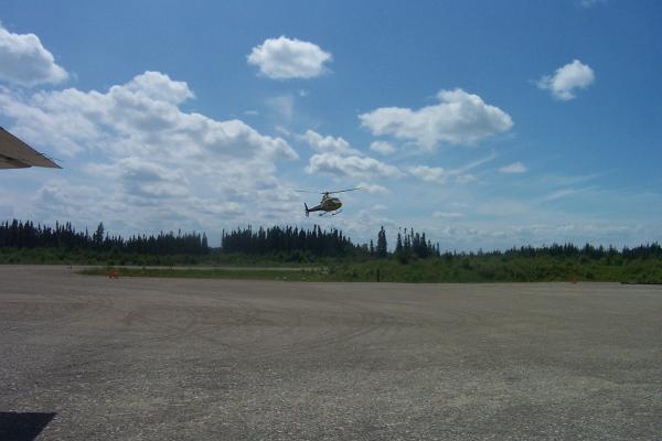Heres the plane that the MNR worker were waiting for they are going to the forest fire sites to check on its progress.