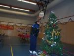 Our Deputy Chief Joe Meekis inspecting the lights on the Christmas tree