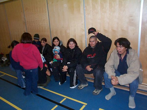 On the right is Mr. Micheal Morriseau, and Sean Meekis, Jennifer Kakegamic and relatives.